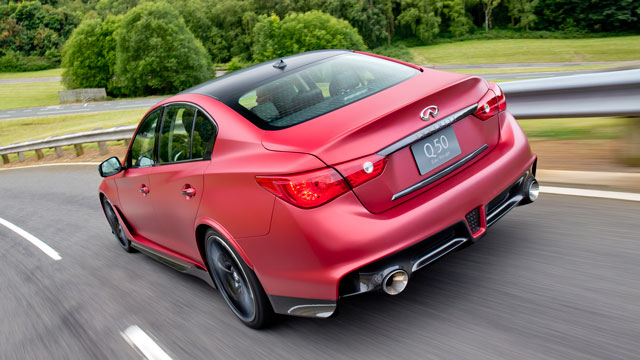 Infiniti drops a Nissan GT-R engine into a Q50 saloon. Result: explosive. Make it already, Infiniti.