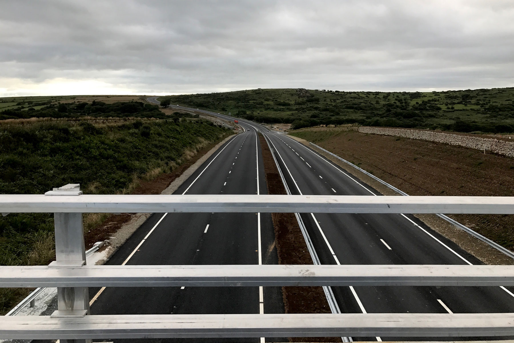 New A30 open on Bodmin Moor