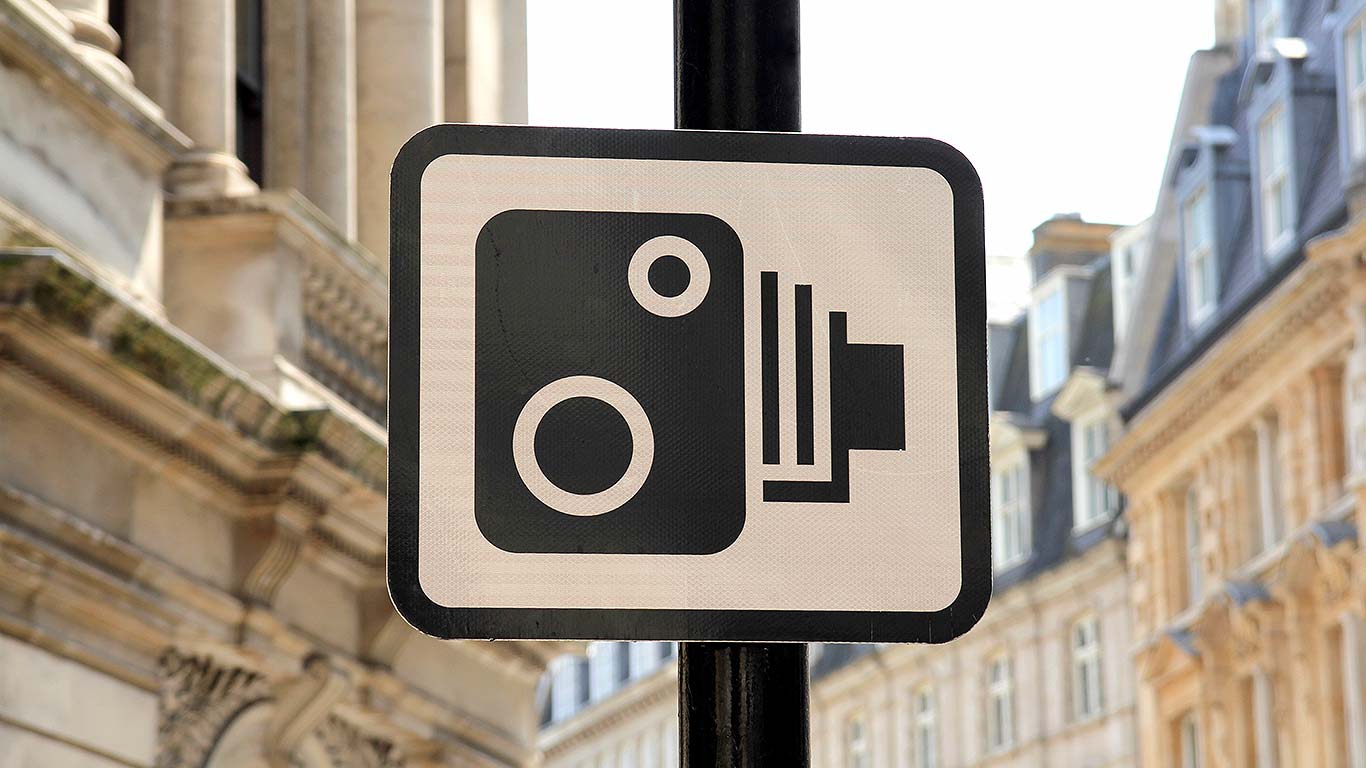 Speed camera warning sign