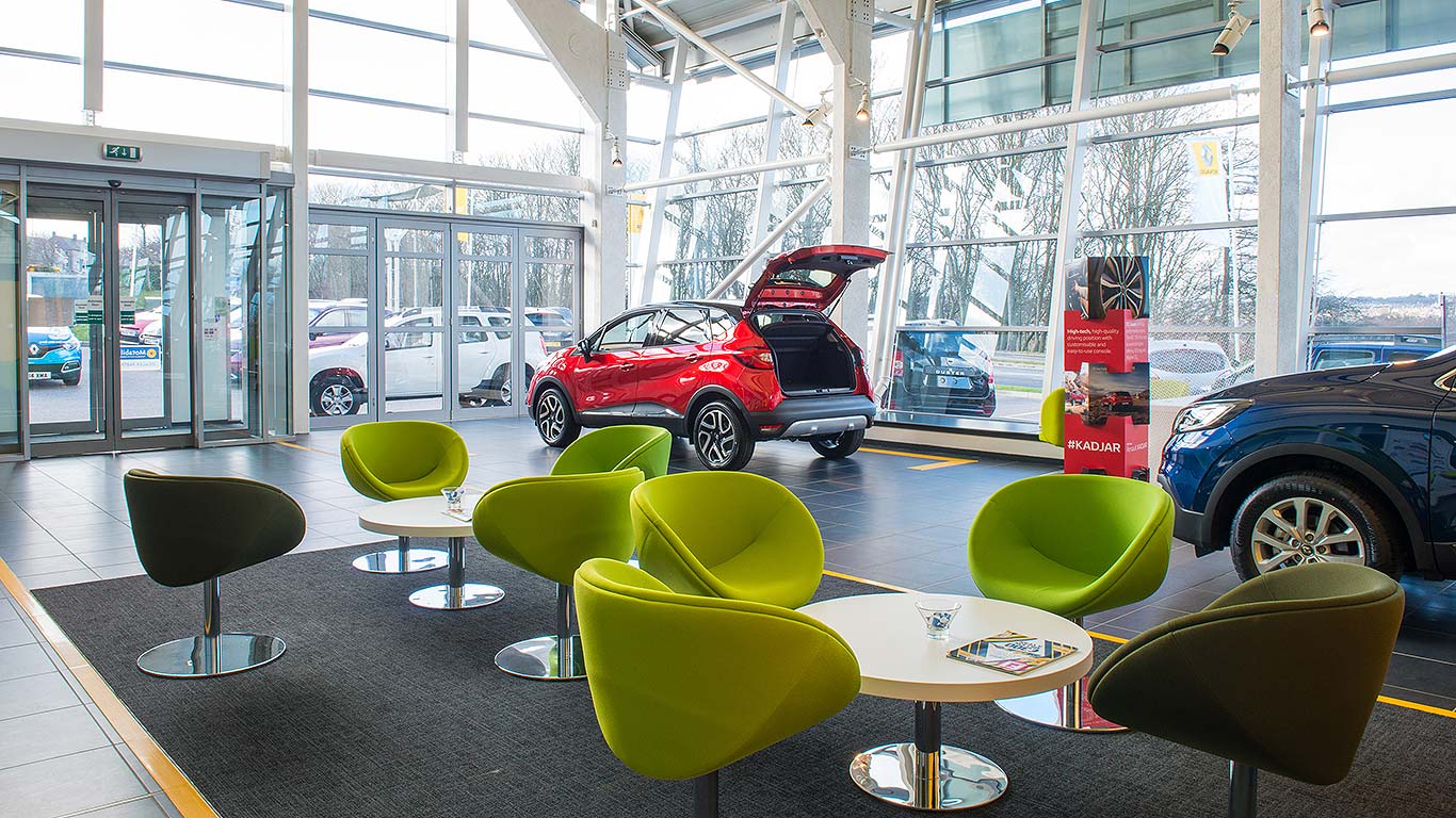 Car dealer empty showroom