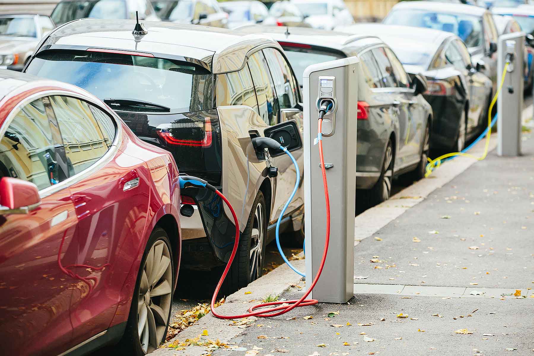 Electric car on-street charge points