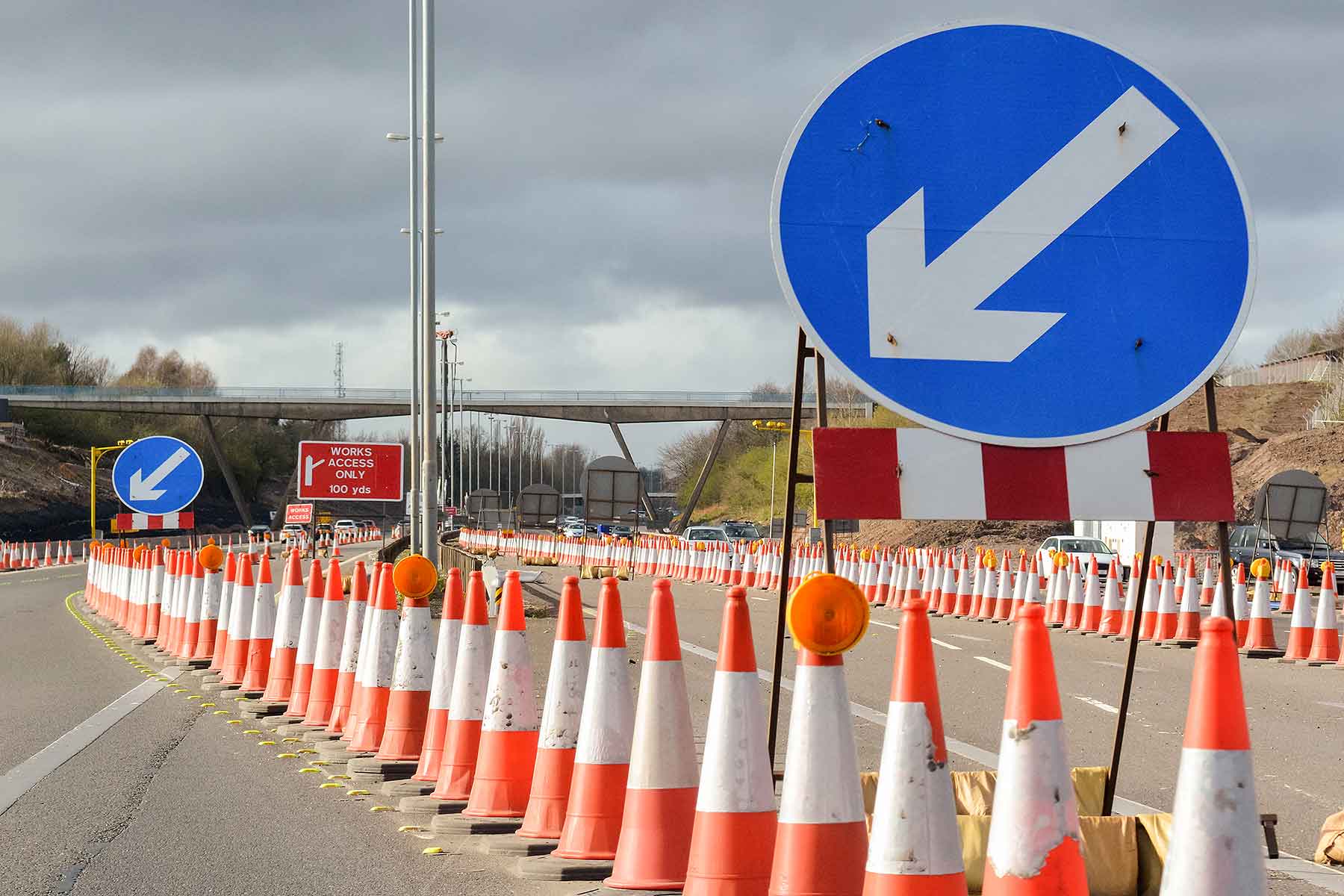 Motorway roadworks