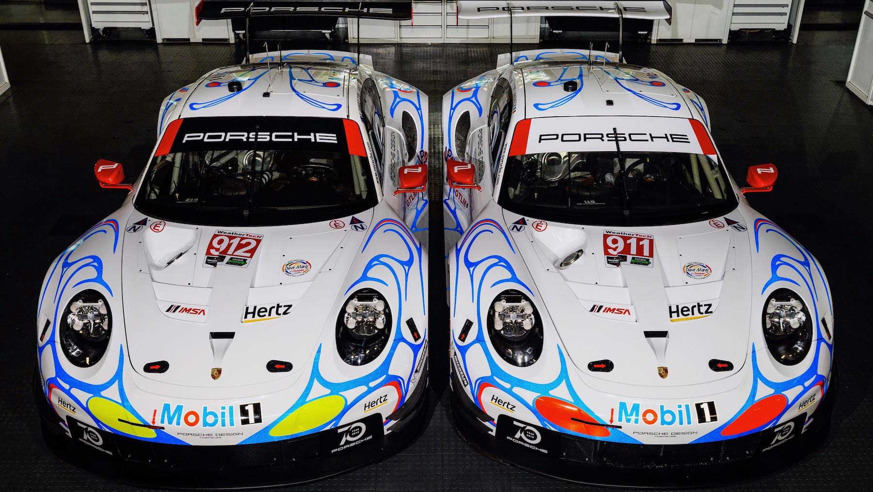 Retro livery Porsche 911 RSR racers 2018 Petit Le Mans