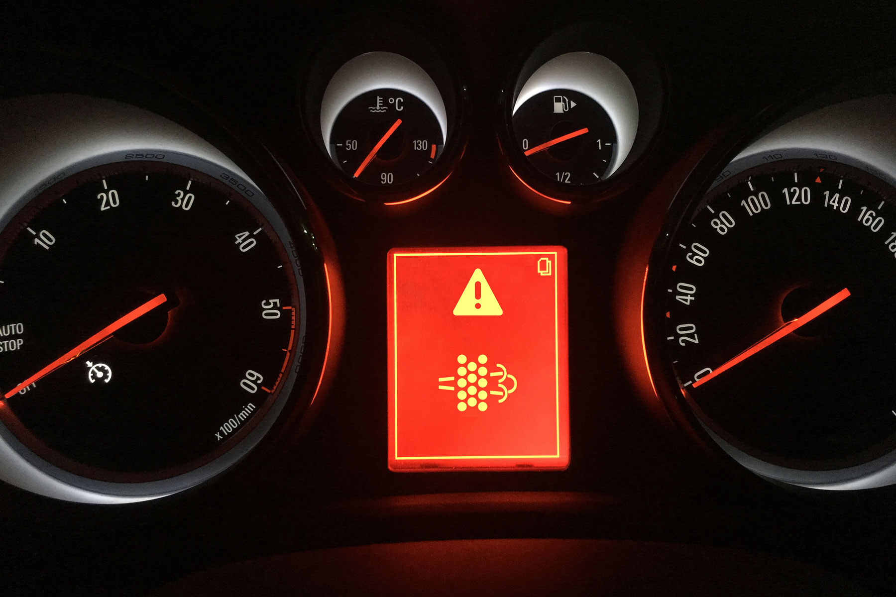 Diesel particulate filter warning light