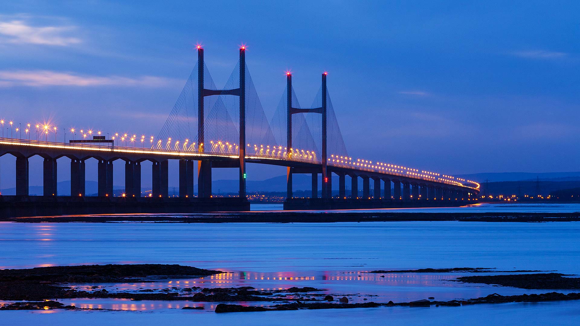 Severn Crossing at night