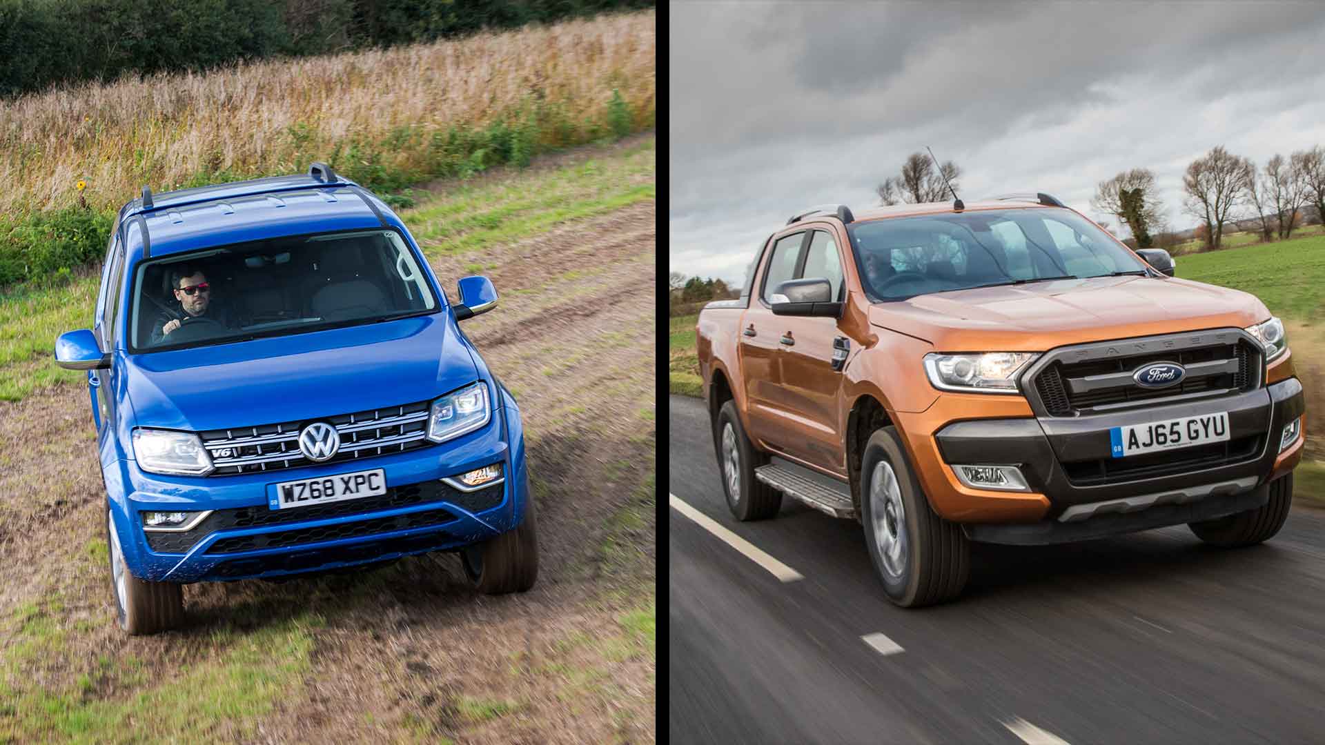 Volkswagen Amarok and Ford Ranger pickup trucks