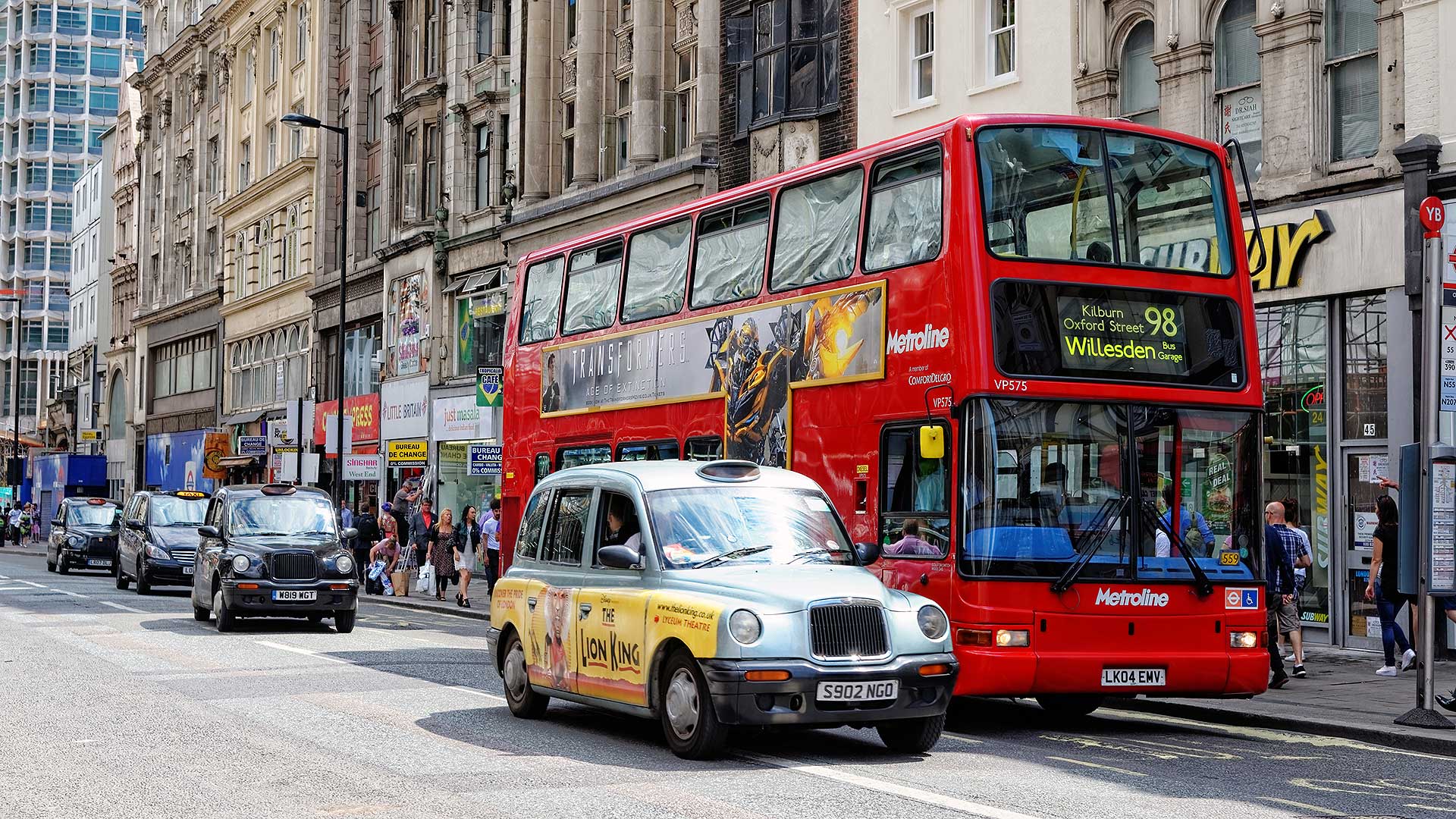 Tottenham Court Road buses and taxis