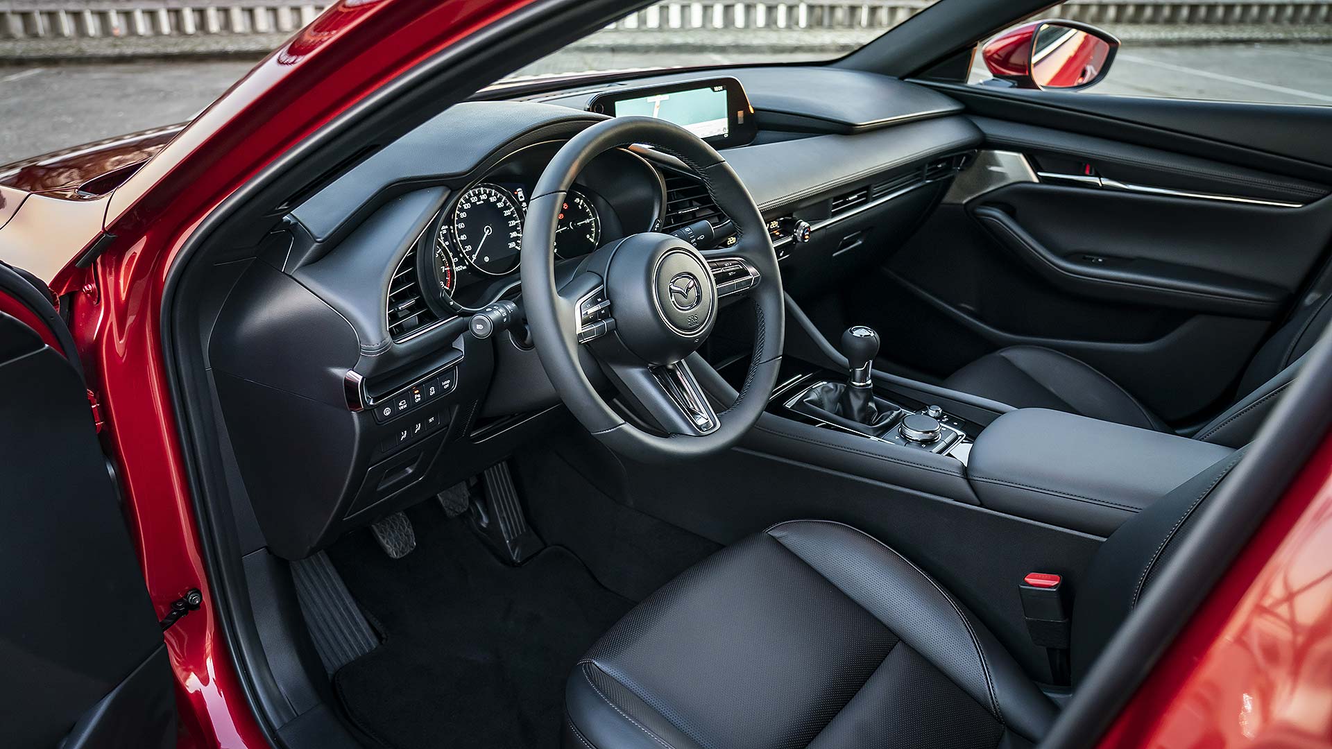 Mazda3 hatchback in Soul Red