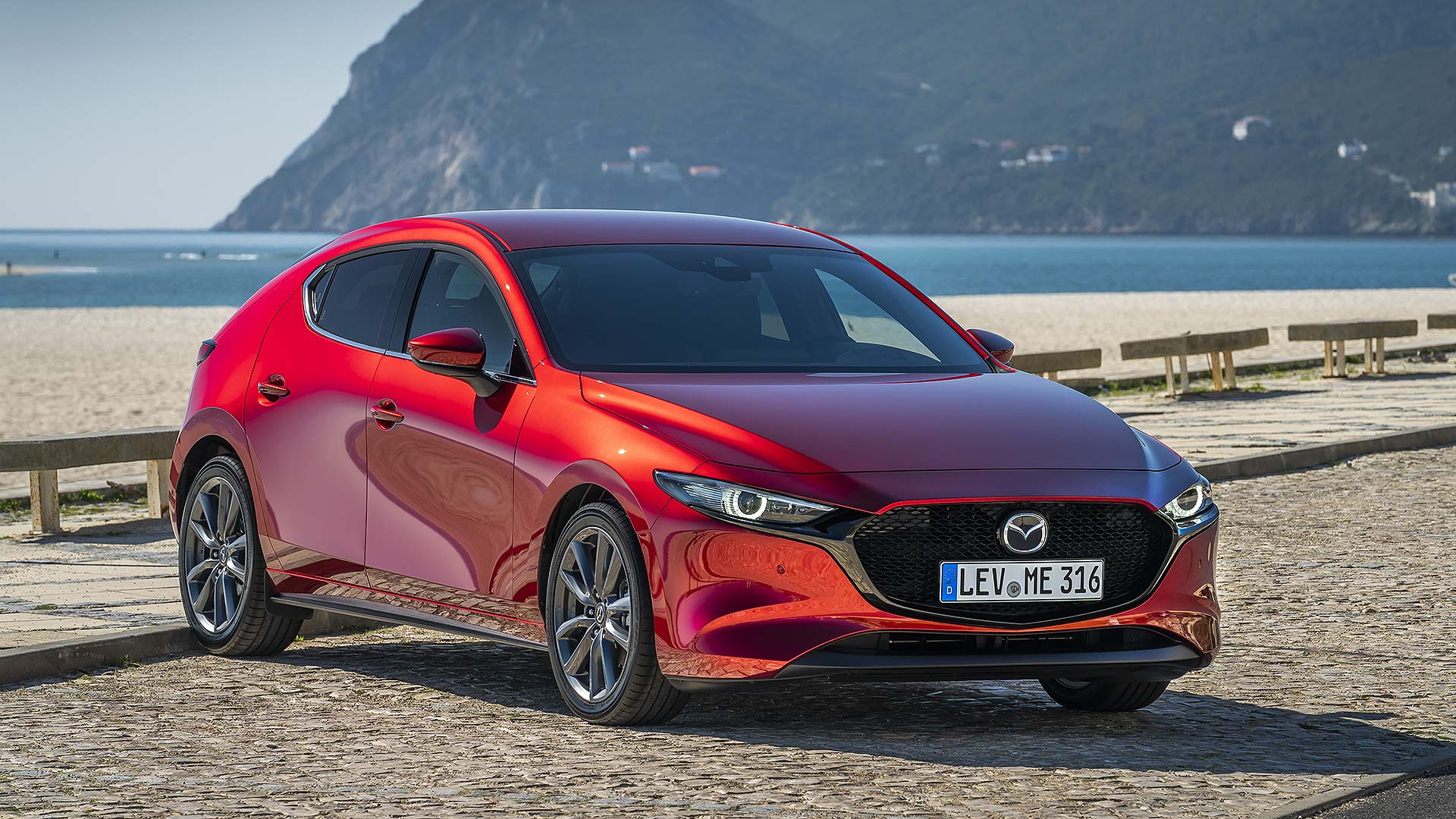 Mazda3 hatchback in Soul Red