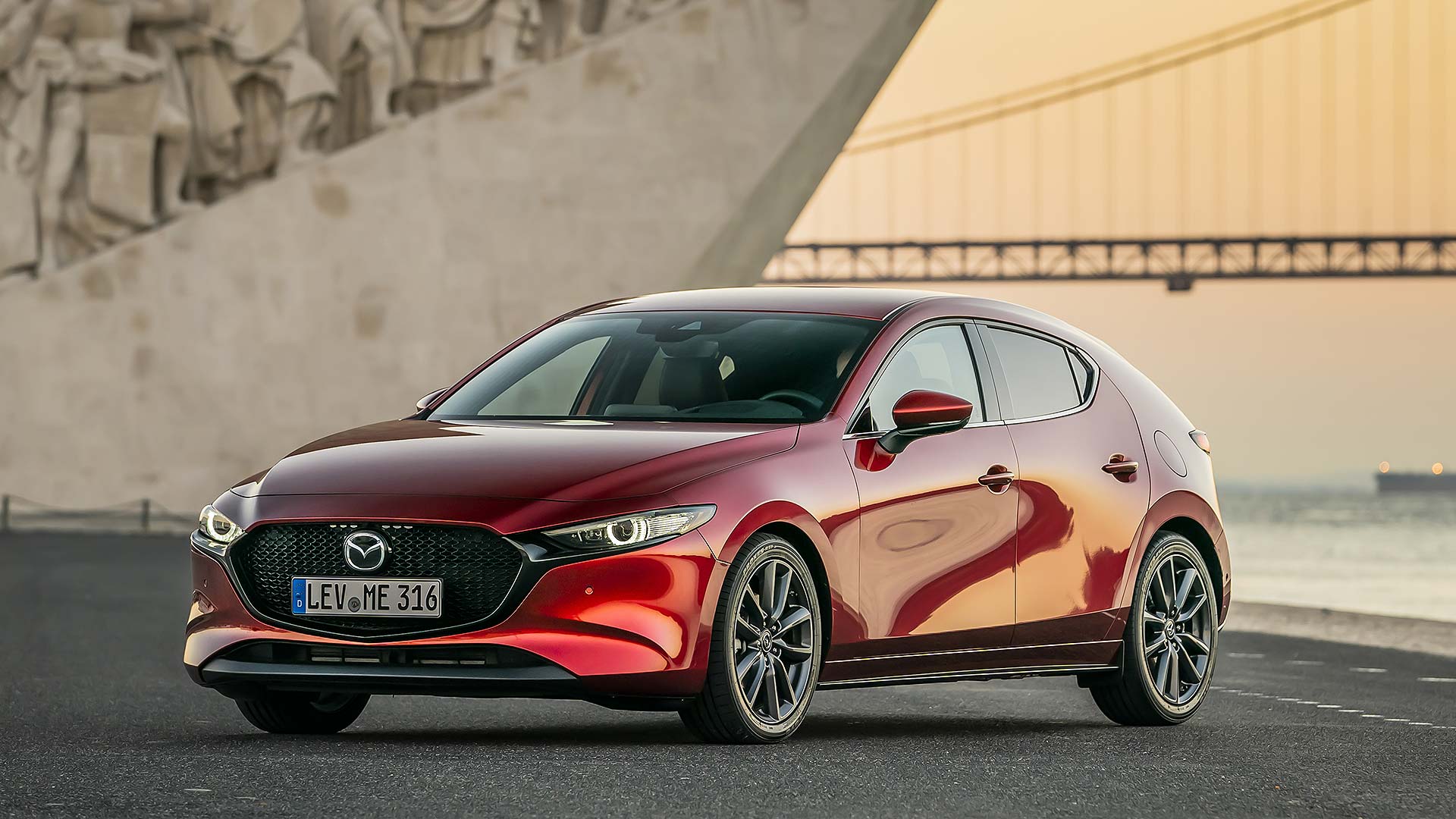 Mazda3 hatchback in Soul Red