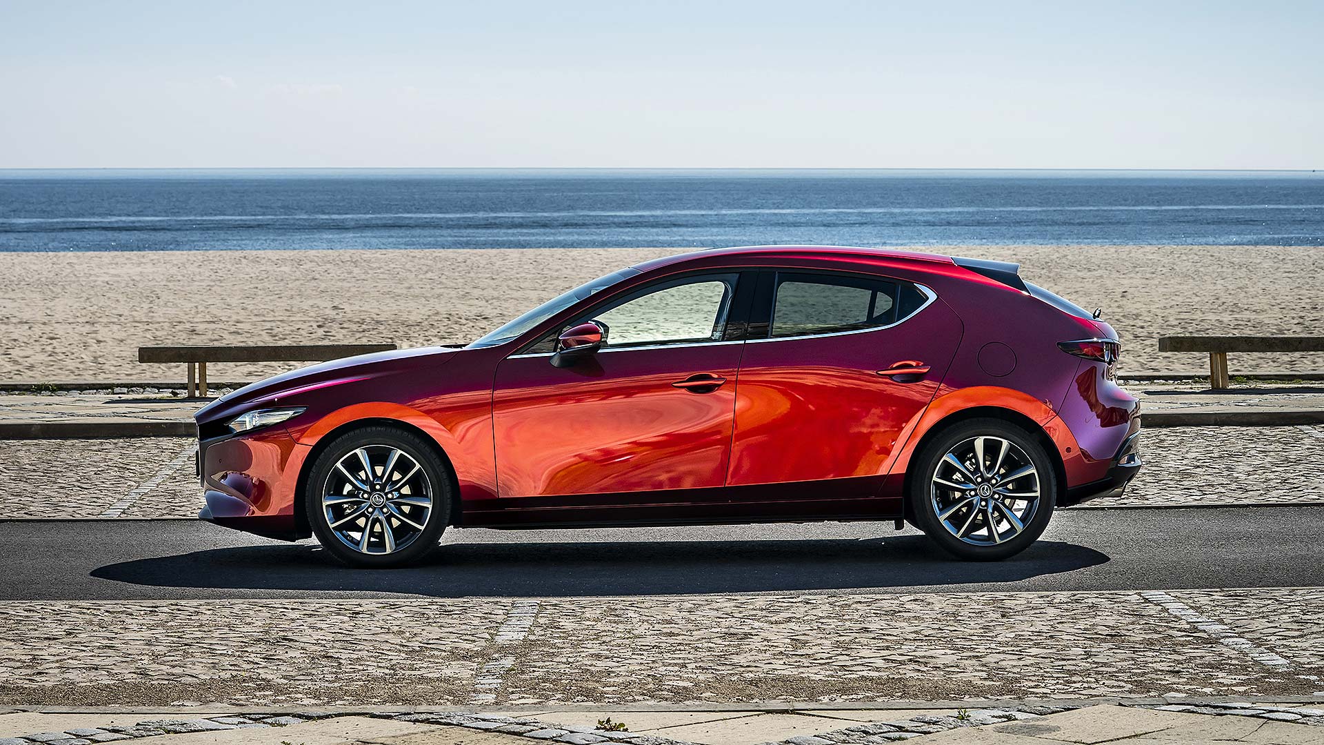 Mazda3 hatchback in Soul Red