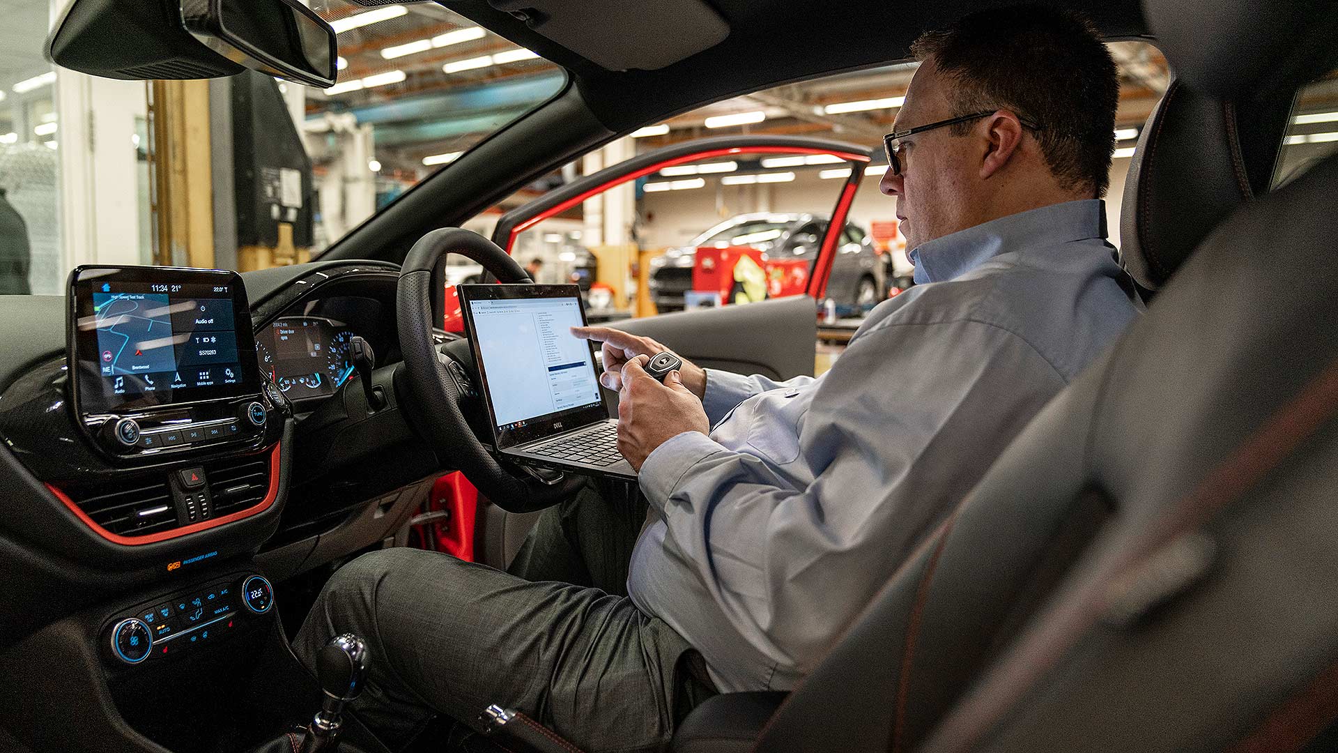 Ford security specialist Simon Hurr with new smart key fob