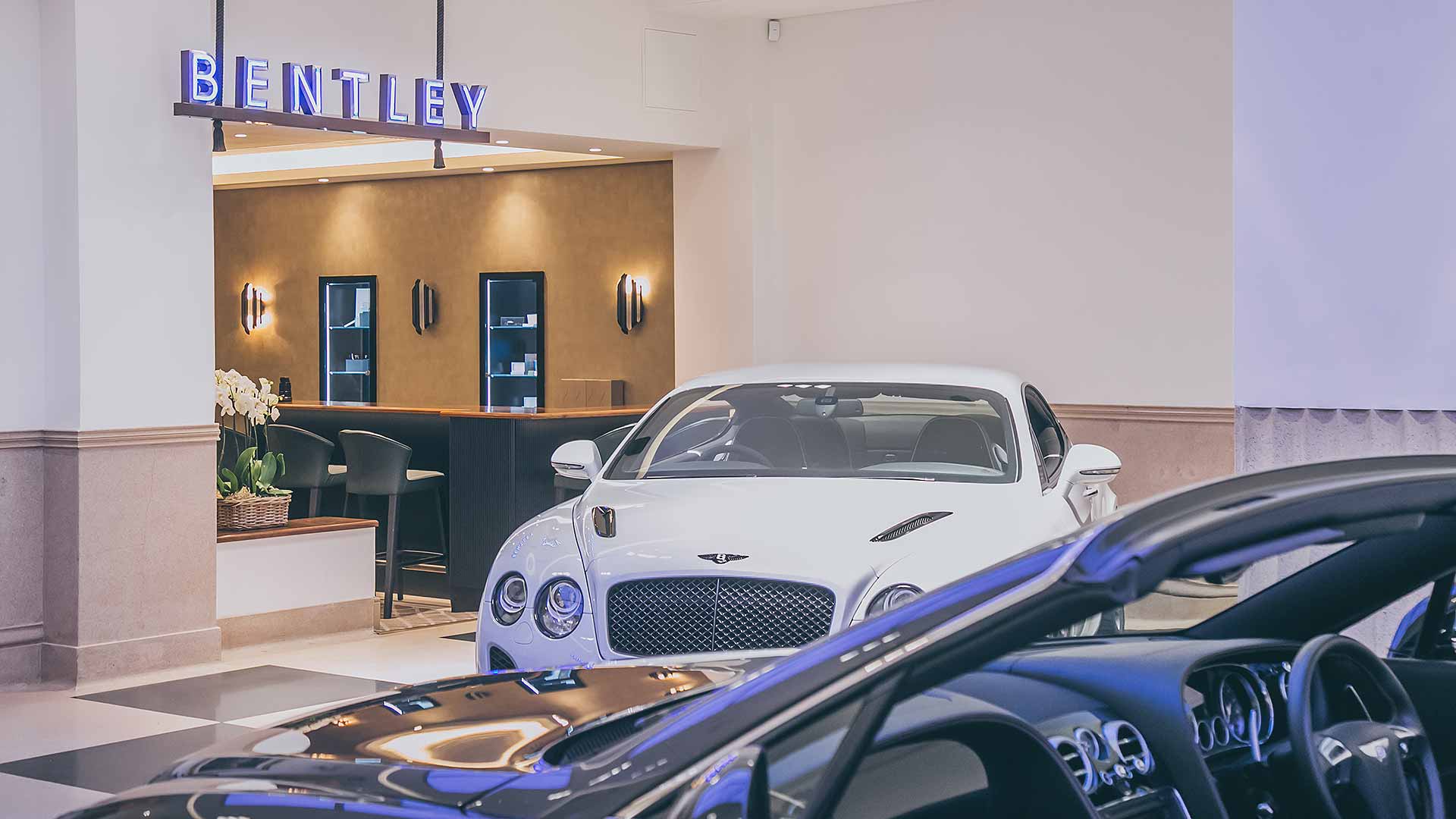 London supercar dealer showroom