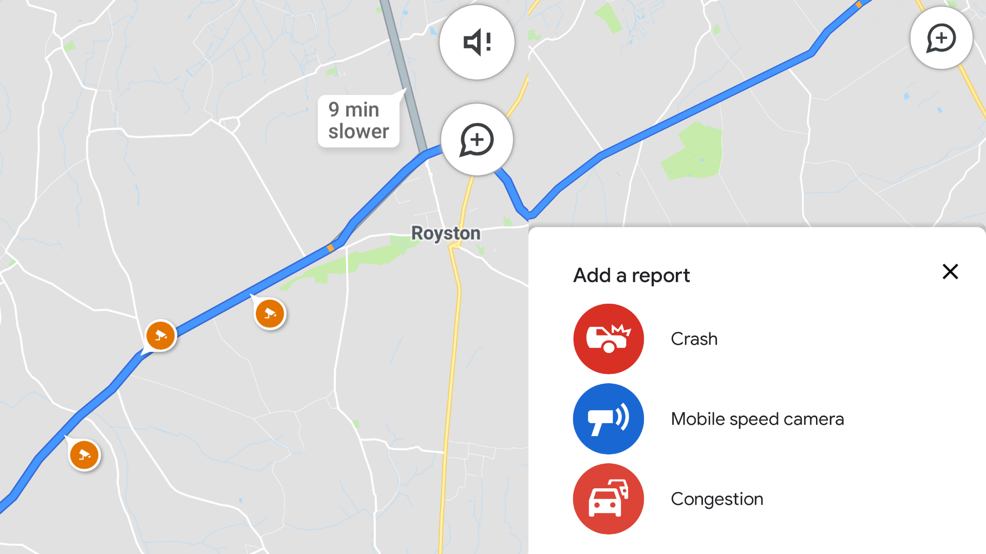 Speed cameras on Google Maps