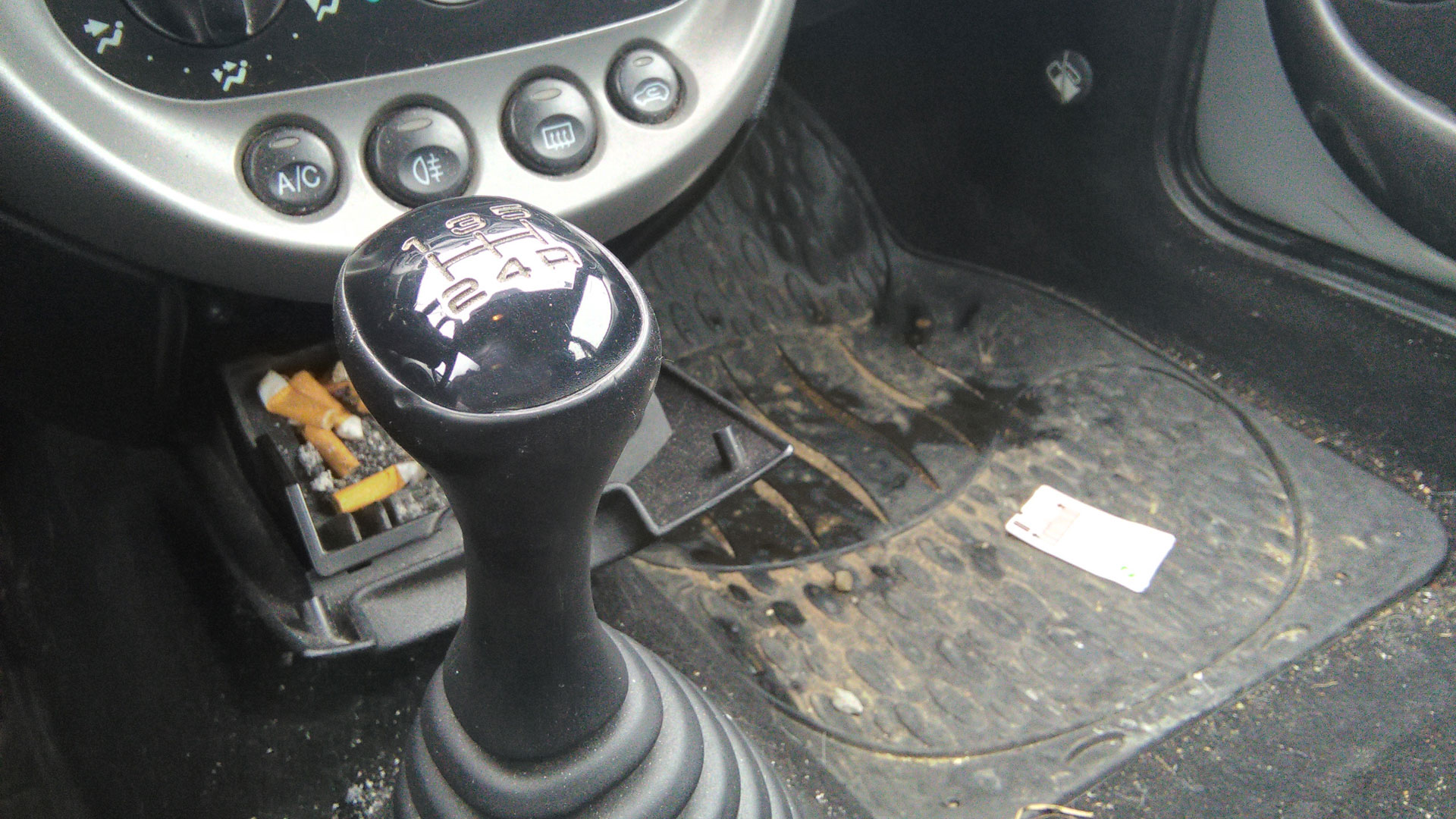 dirty car interior