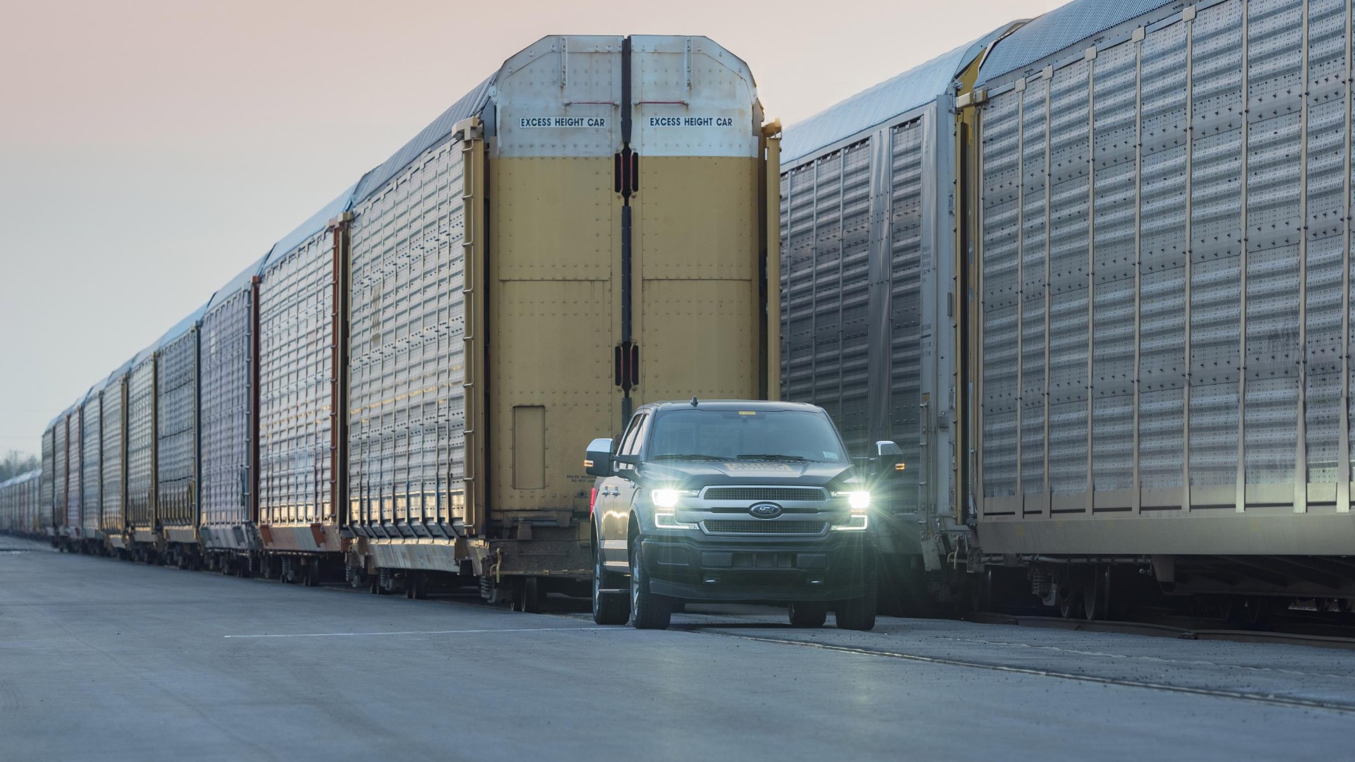 Electric Ford F-150 towing train