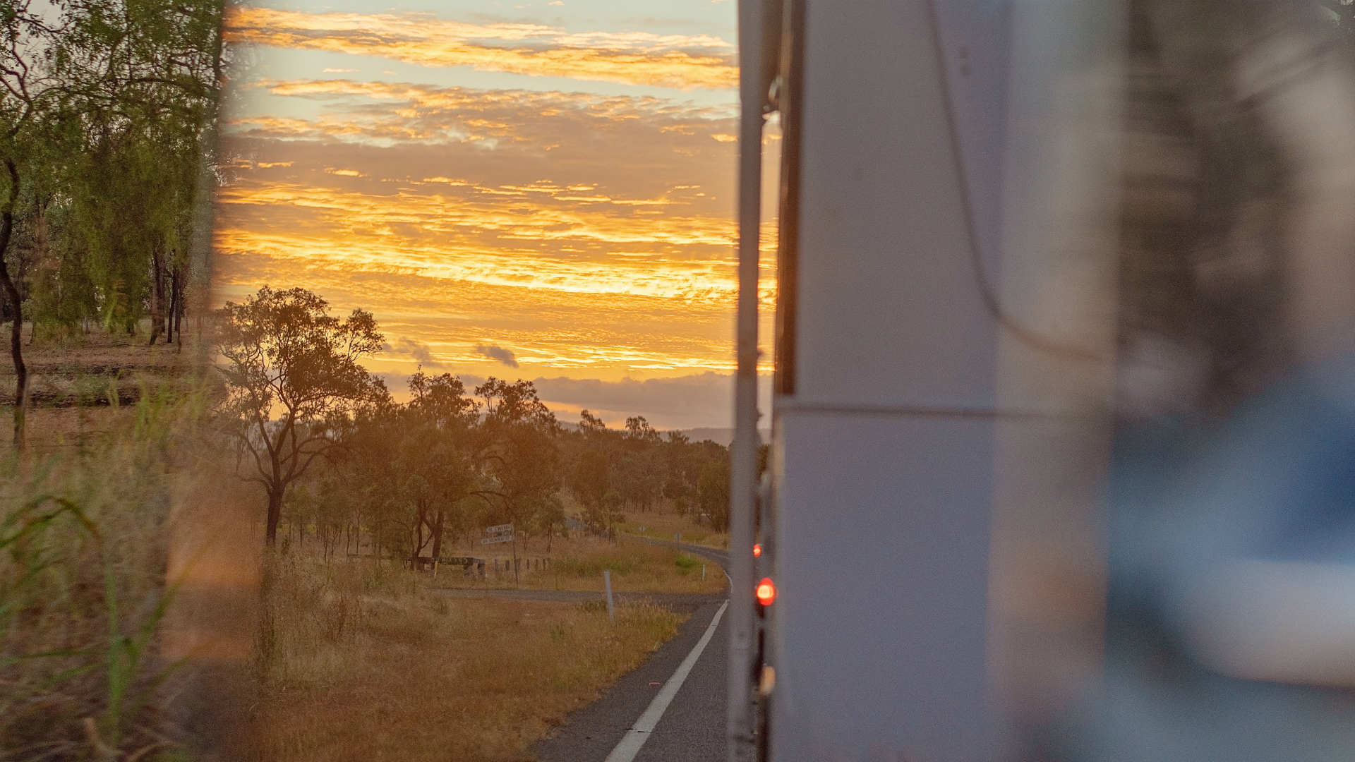 Caravan in mirror