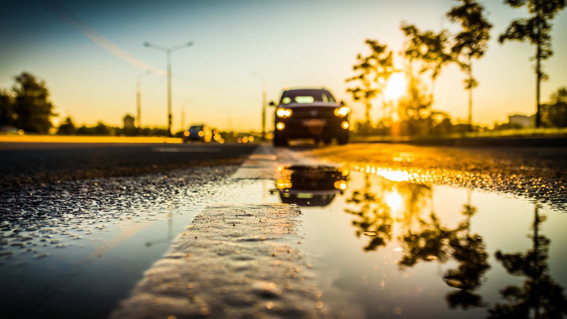 Summer driving in the rain