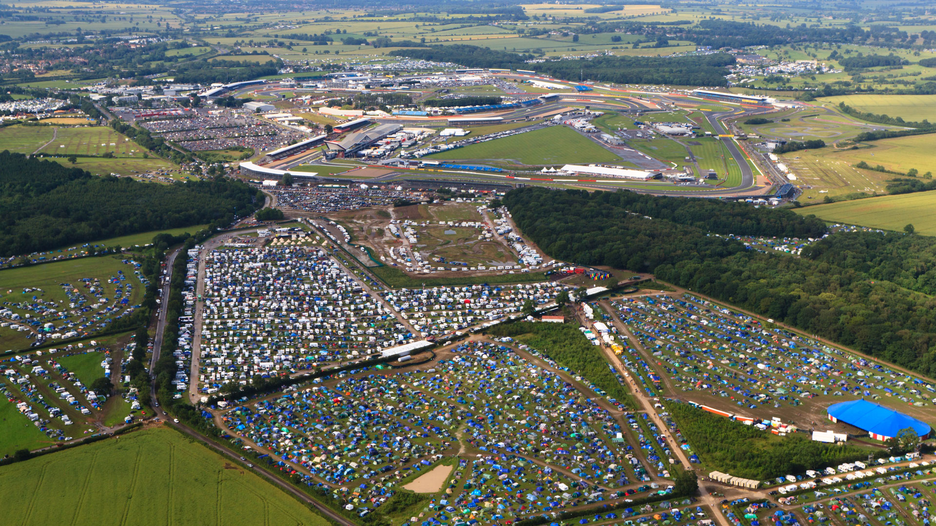 View of Silverstone during the F1 weekend