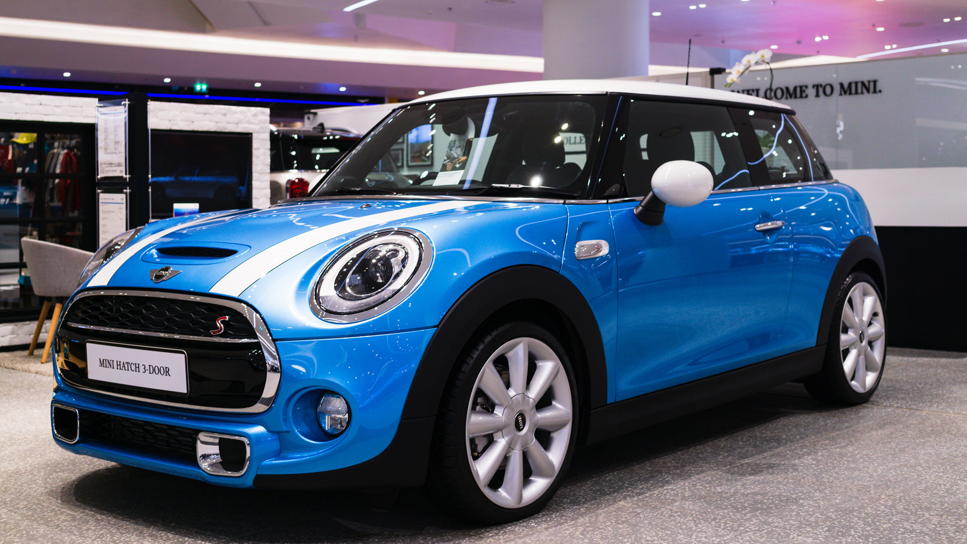 Mini in a showroom