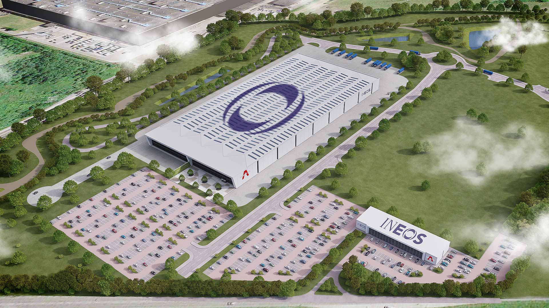 Artist's impression of the Ineos Automotive Bridgend factory