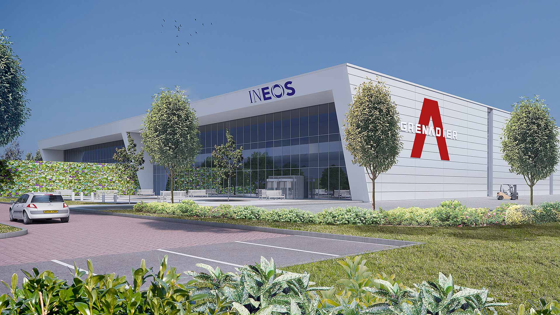 Artist's impression of the Ineos Automotive Bridgend factory