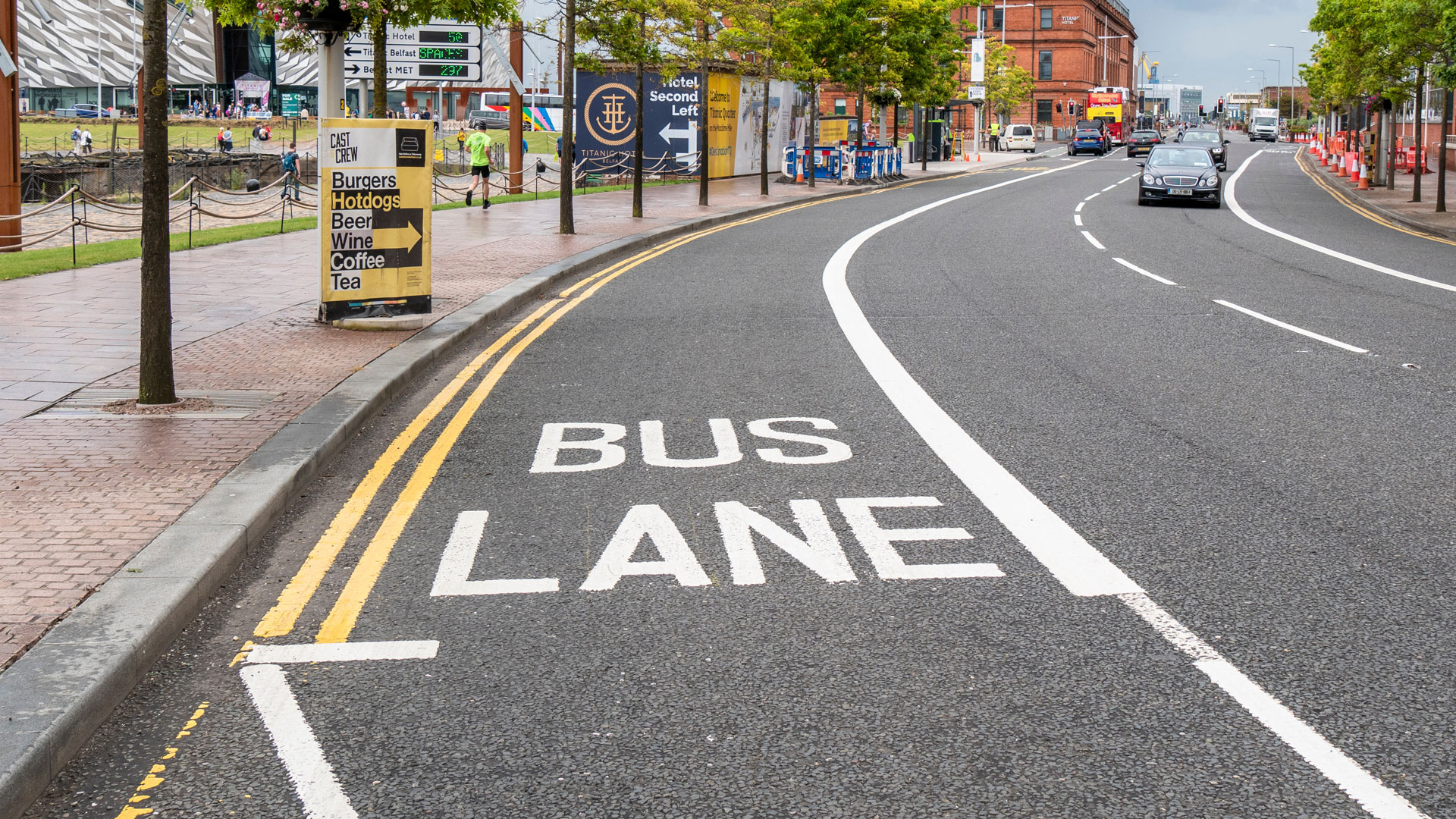 Bus lane in Belfast