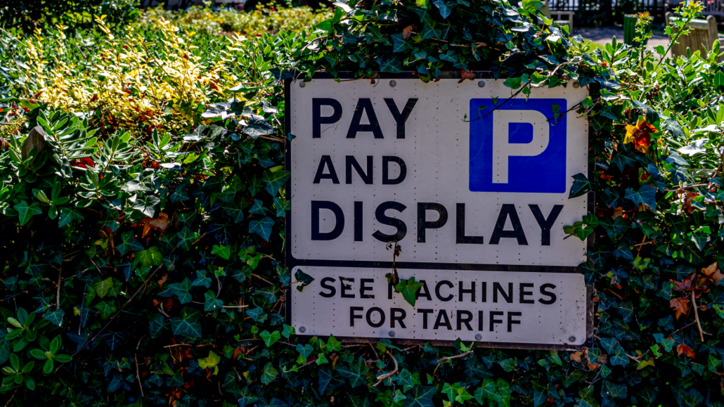 Pay and display sign