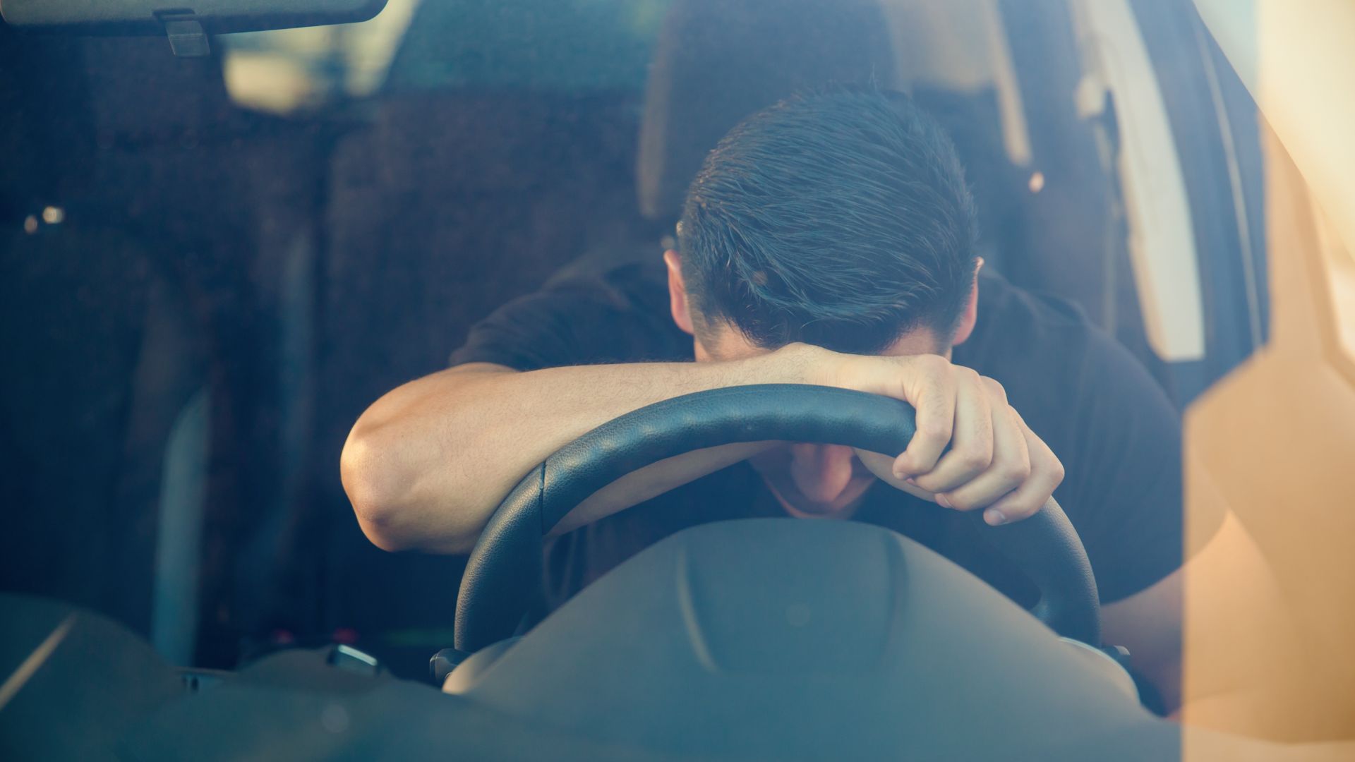 Nervous young drivers