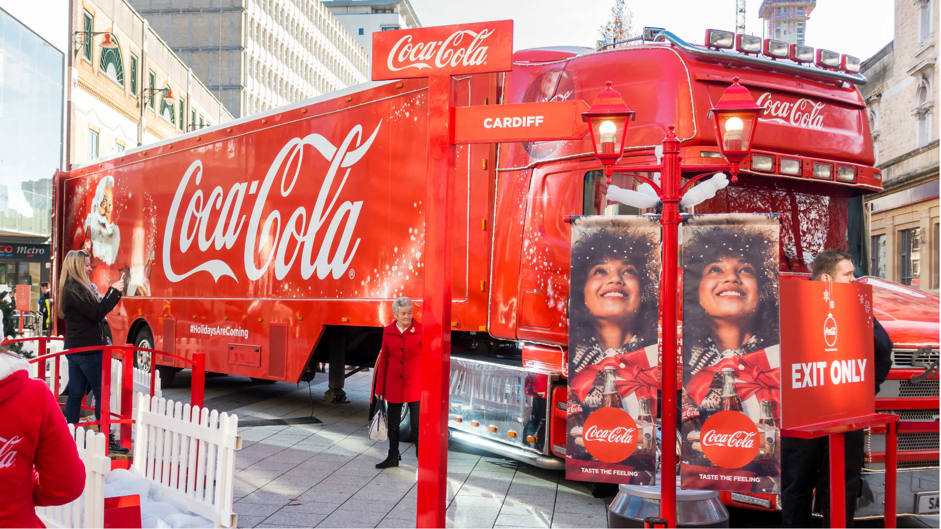 Coca-Cola truck in Cardiff