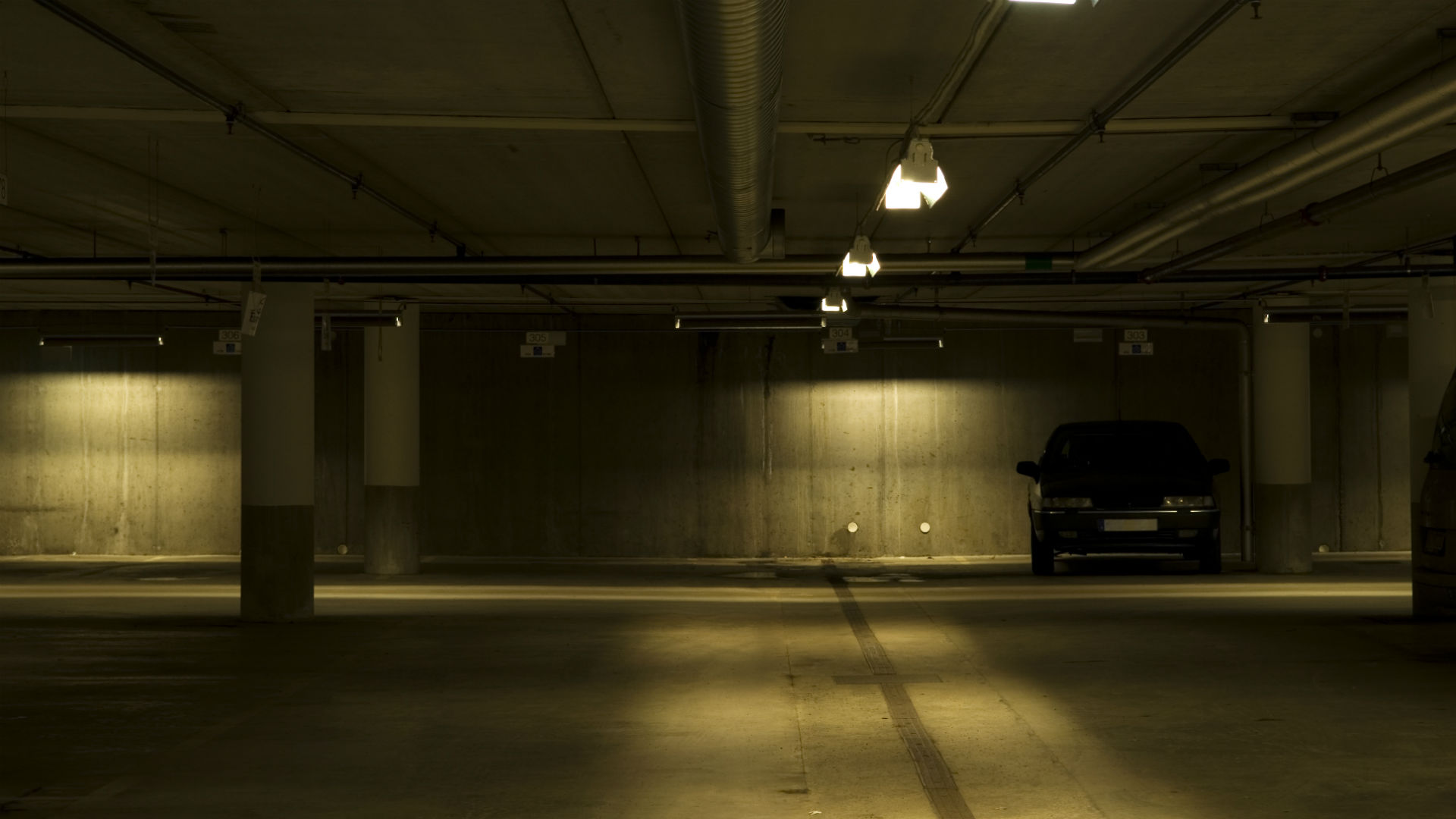 car in underground car park