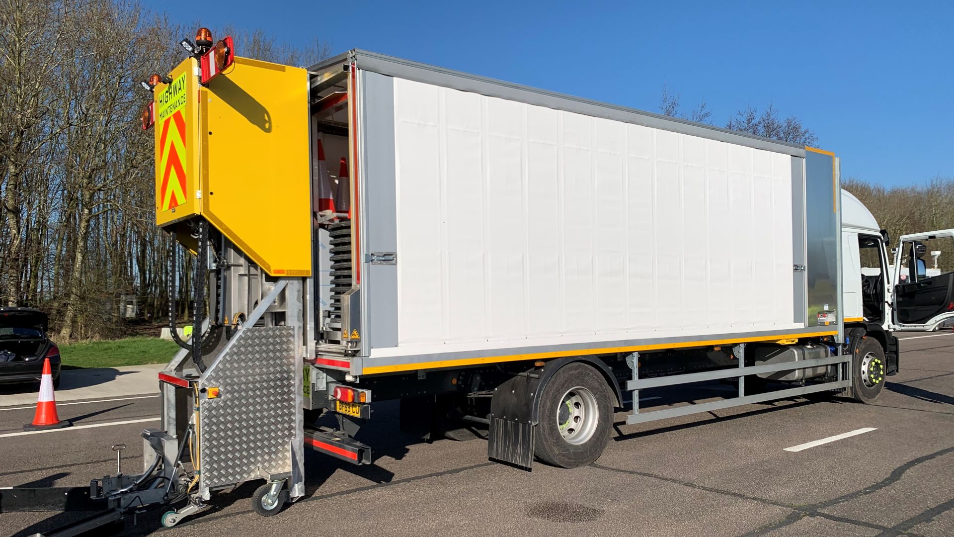 Highways England cone-laying machine