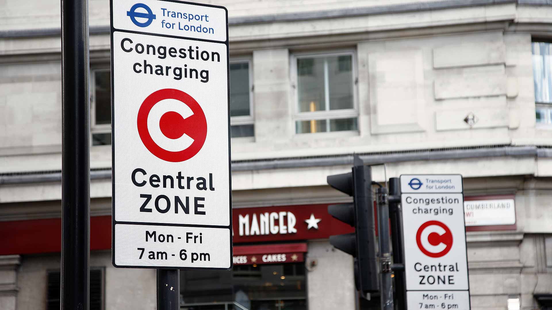 London Congestion Charging Central Zone road sign