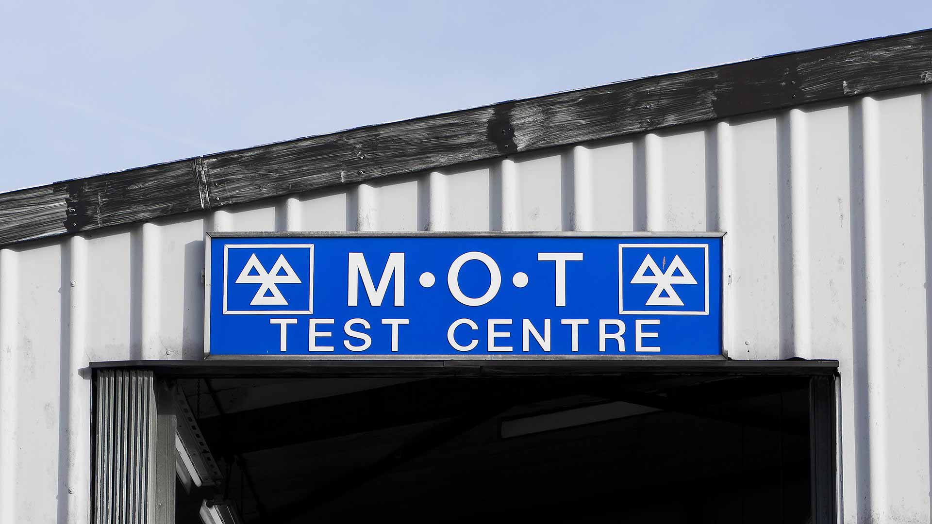 MOT test centre sign