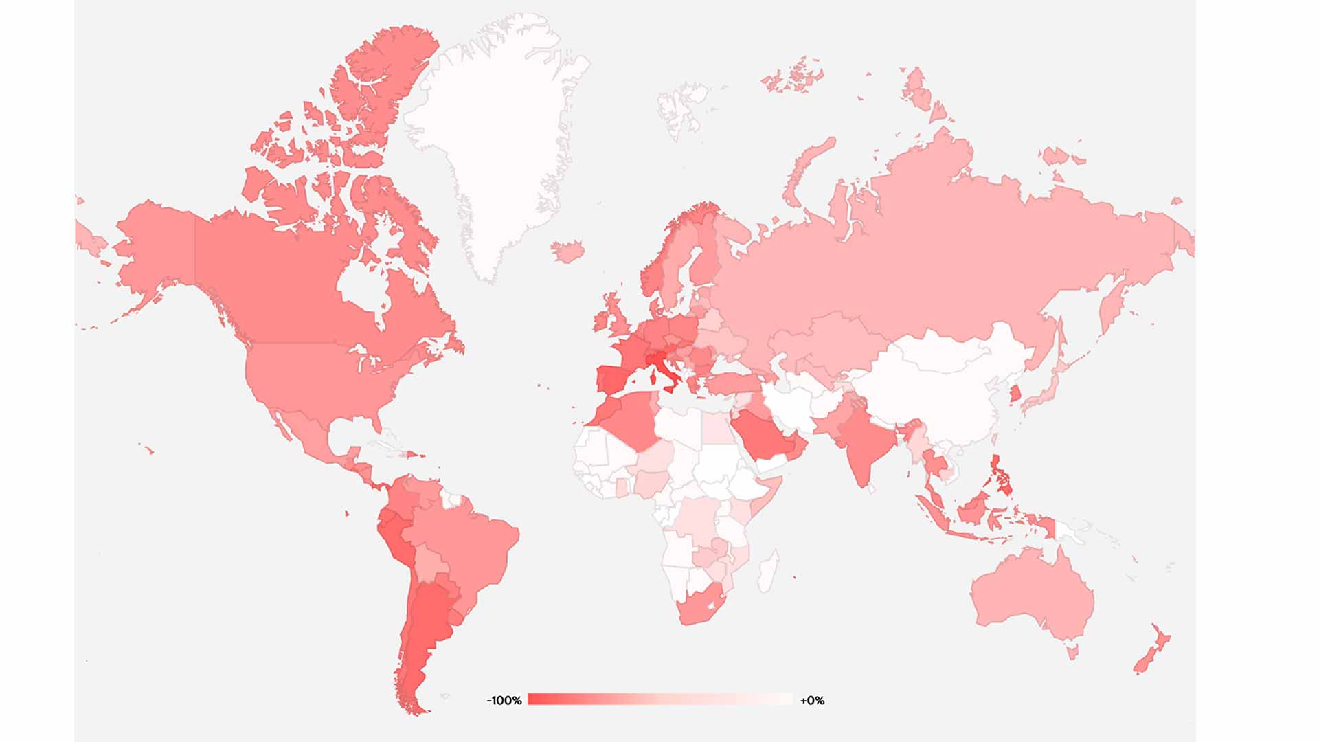 Waze global fall in miles driven due to coronavirus