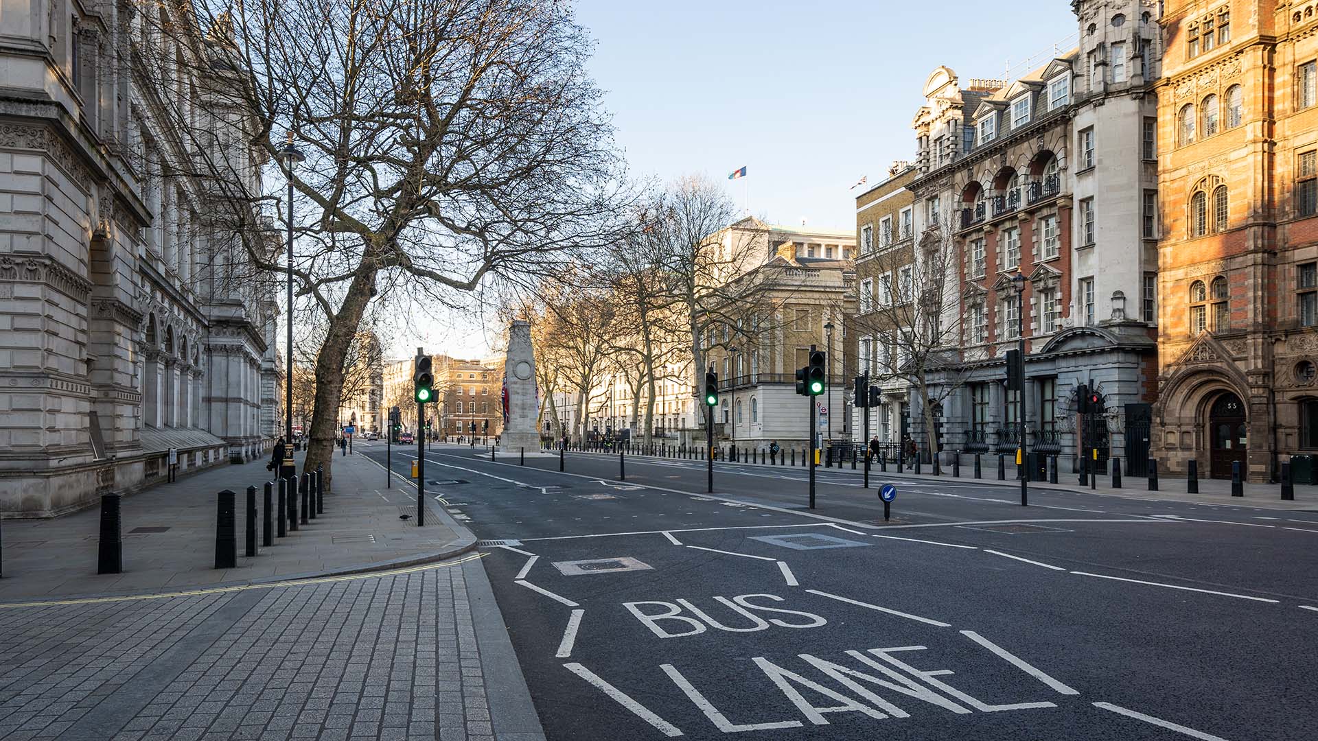 Empty London street during lockdown