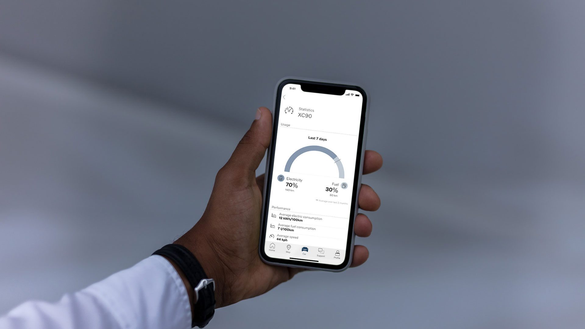 Volvo plug-in hybrid app