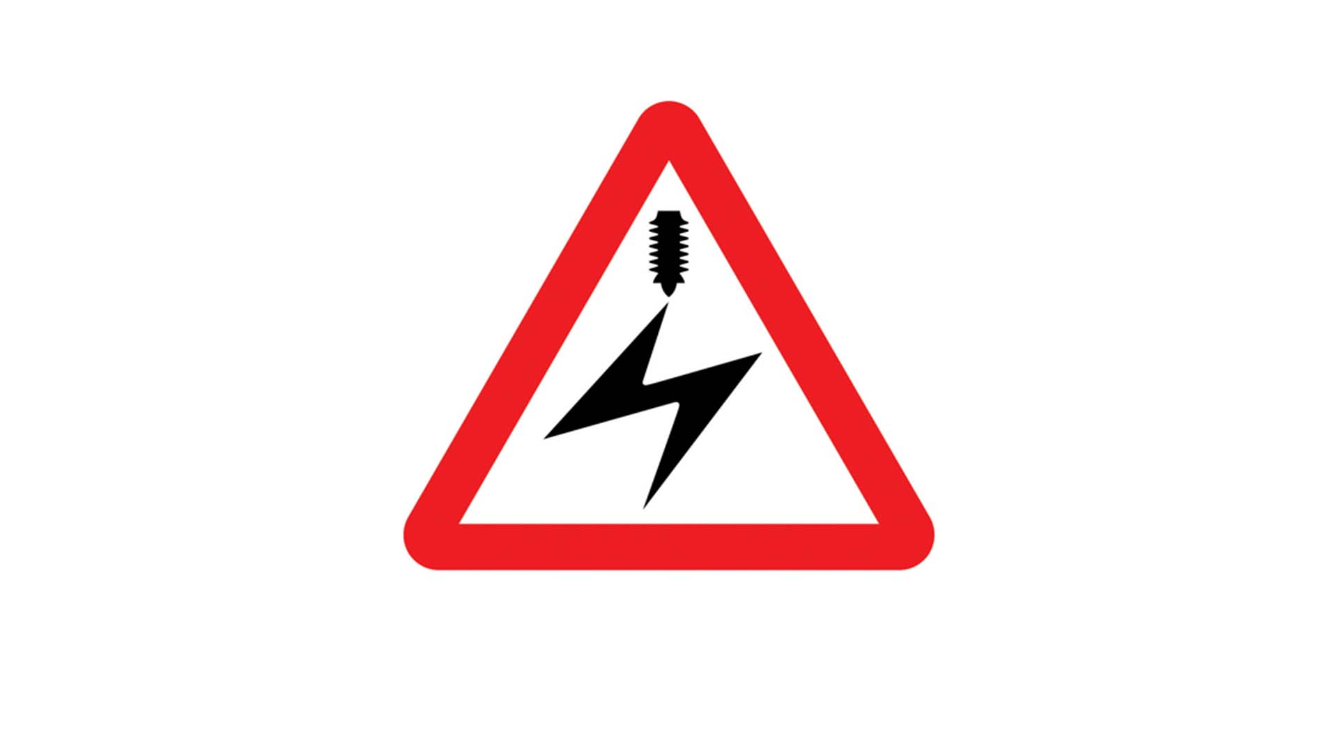 Overhead electric cables road sign