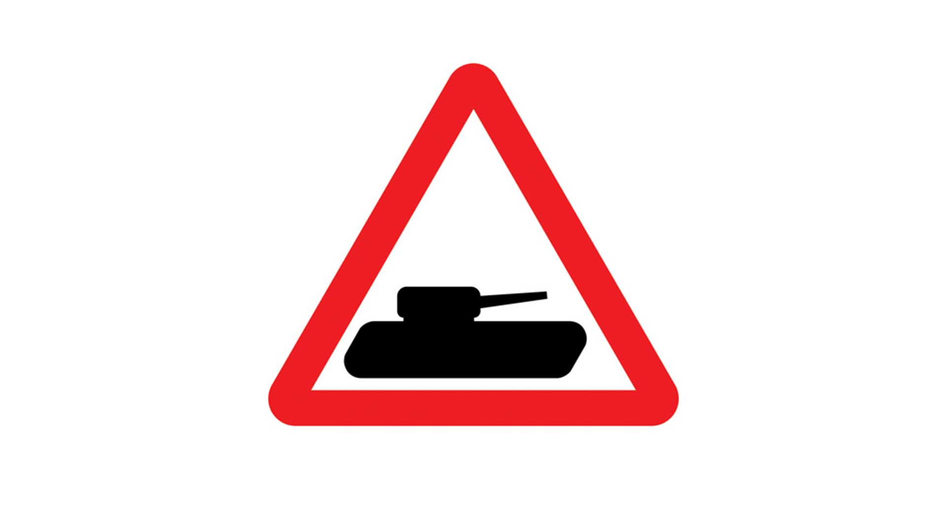 Slow moving military road signs