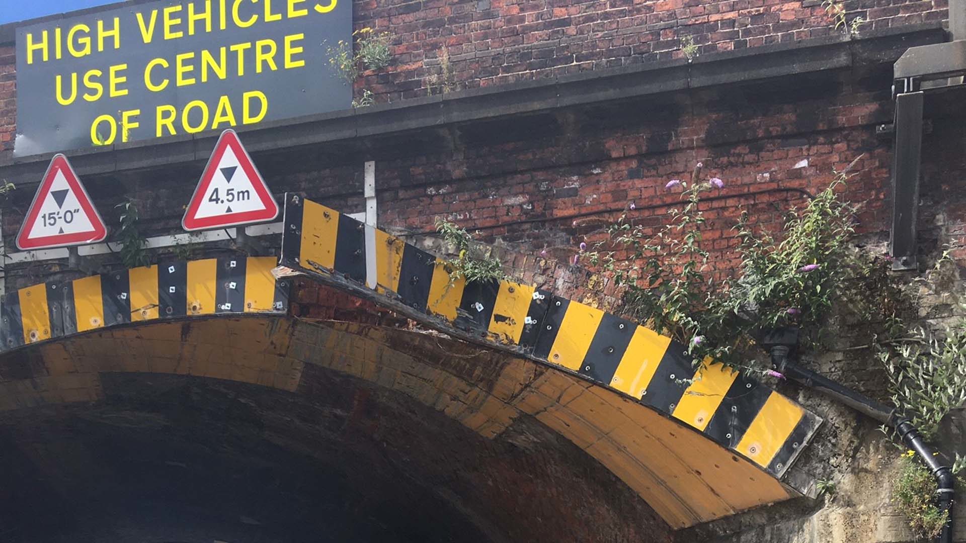 Damage to railway bridge