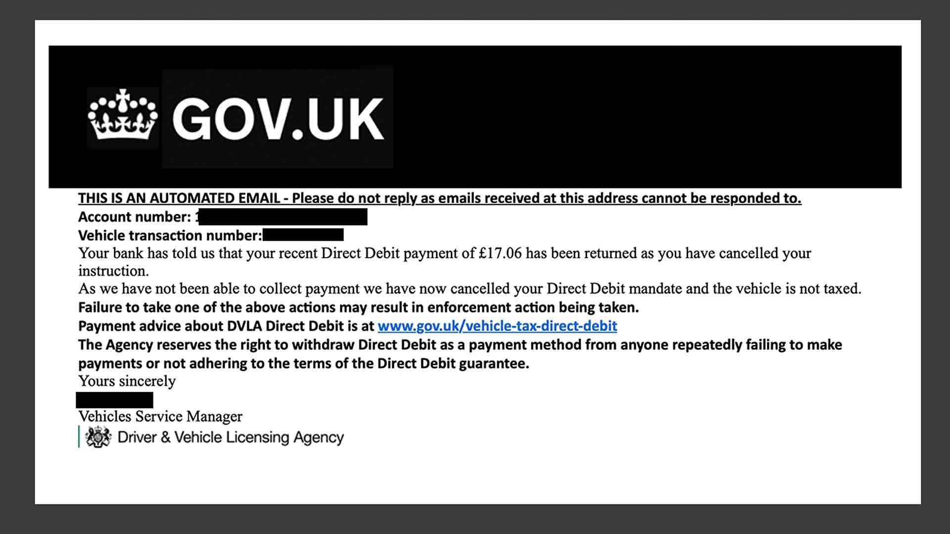 DVLA scam warning