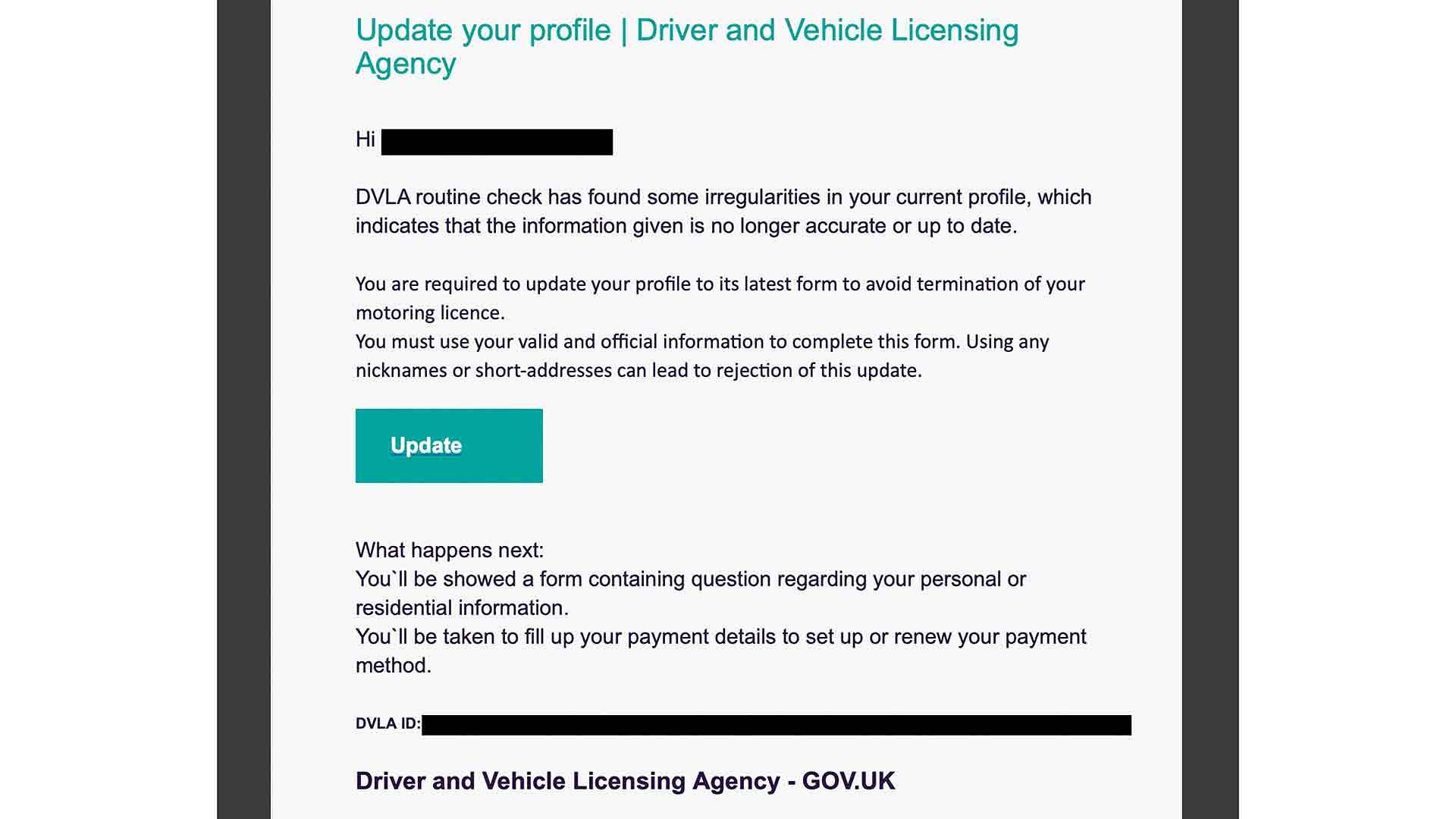 DVLA scam warning