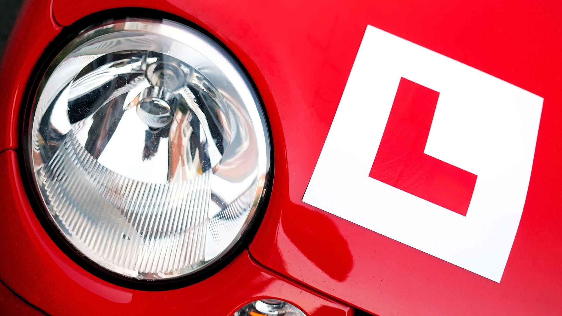 Learner driver L-plate