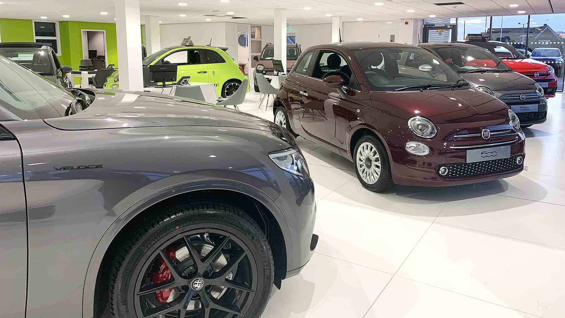 Empty new car showroom