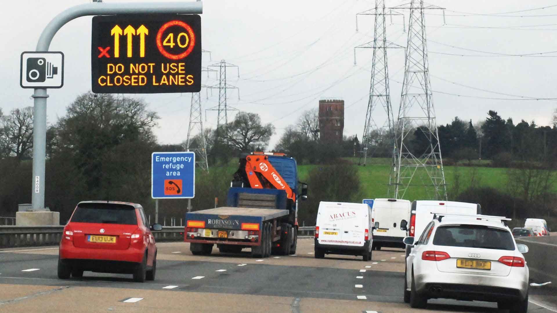 Smart motorway with all-lane running