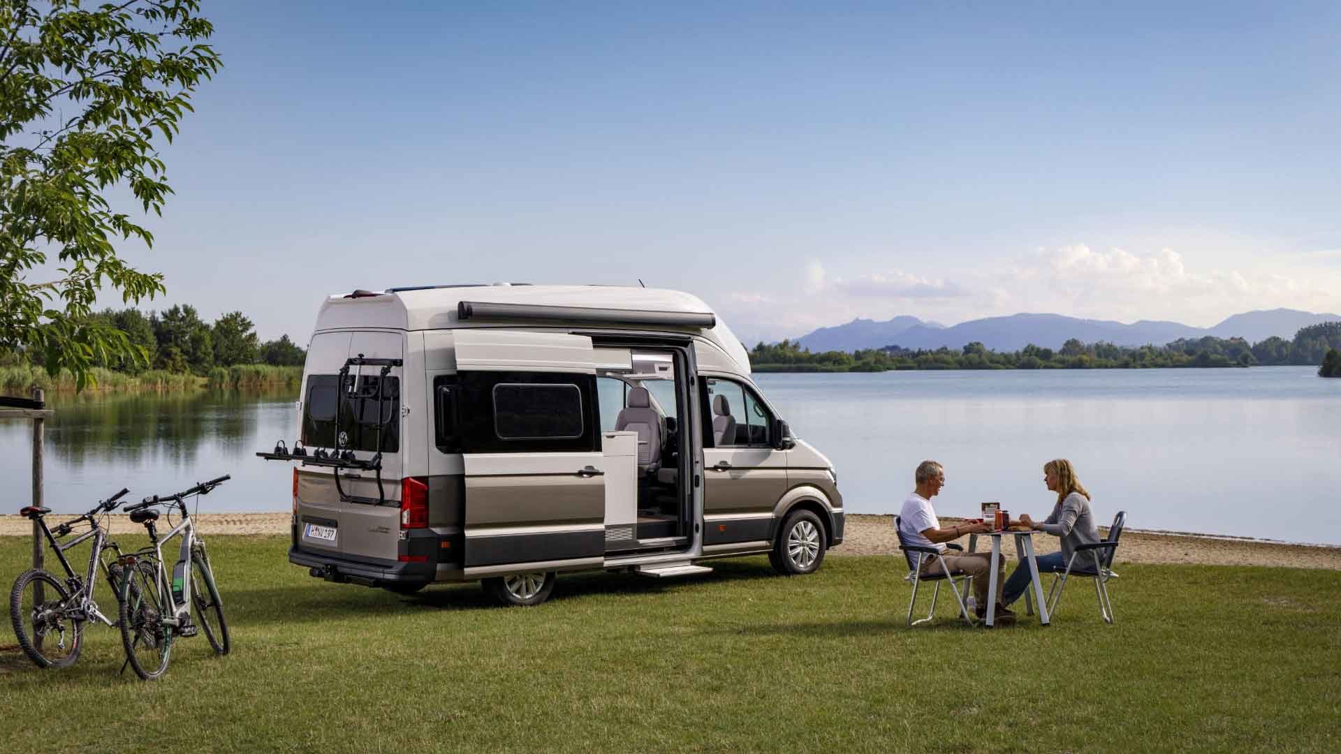 Couple enjoying a motorhome