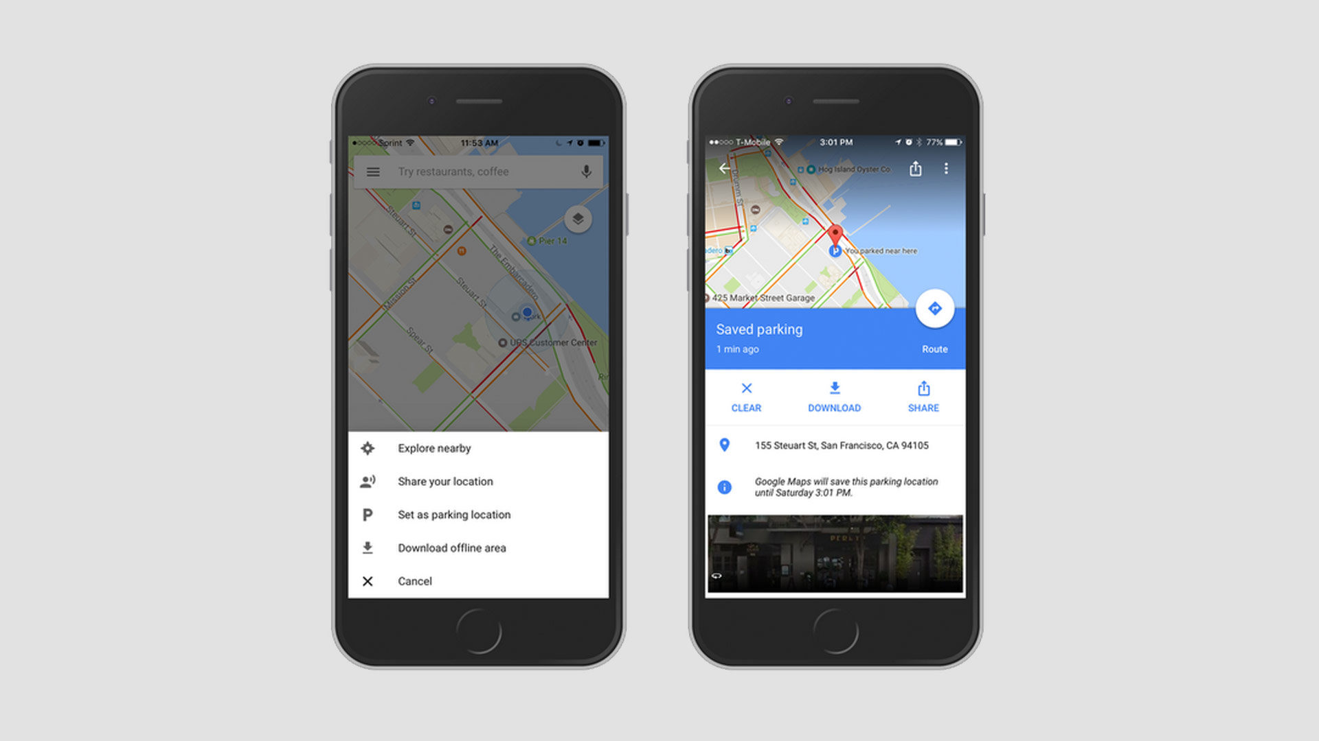 Google Maps Parking Function