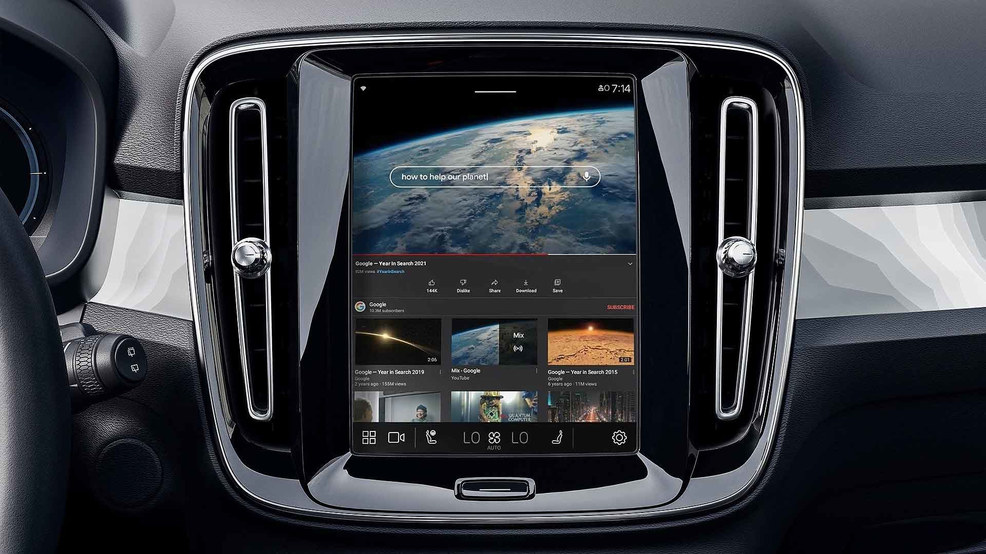 Volvo C40 with YouTube built-in