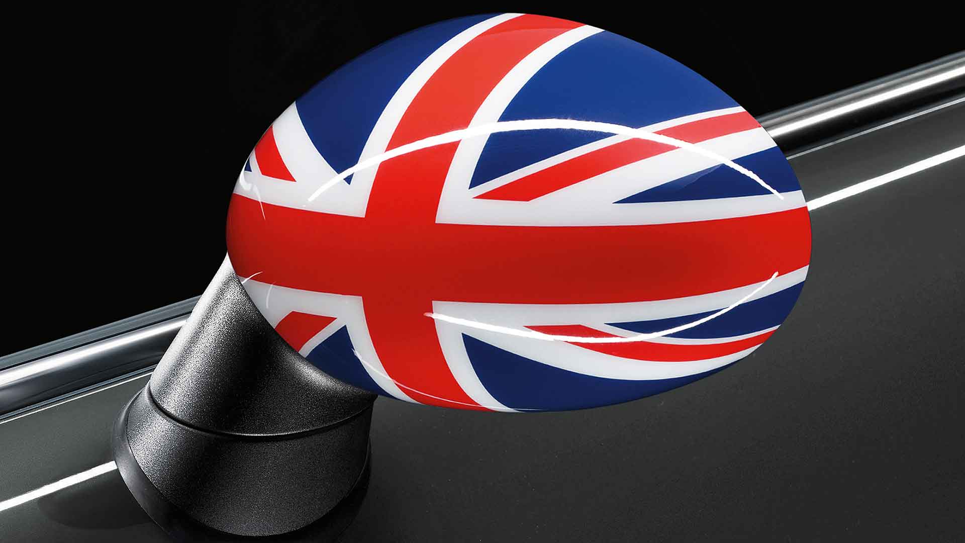 Mini union flag door mirror