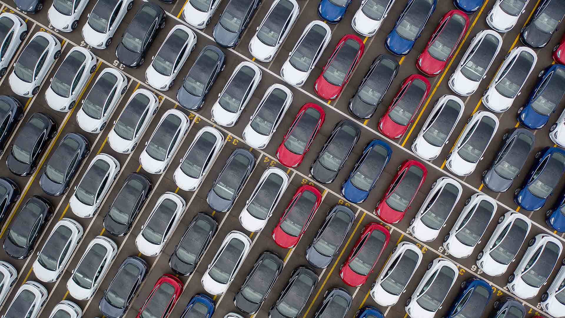 Tesla Model Y car park